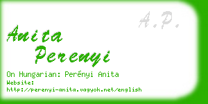 anita perenyi business card